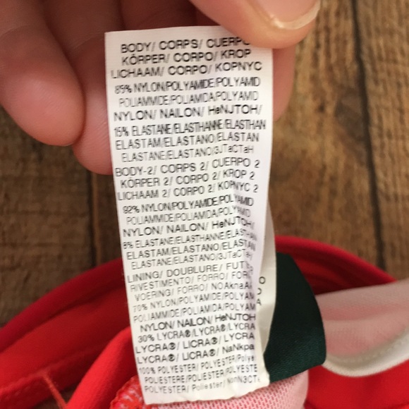 Lauren Ralph Lauren Red Ruffle One Piece Swimwear Size 10 - Picture 9 of 13